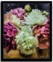Peonies in Vase - Textured Image