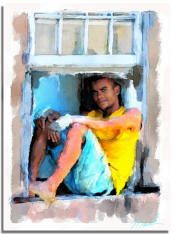  Hanging Out - digital watercolor