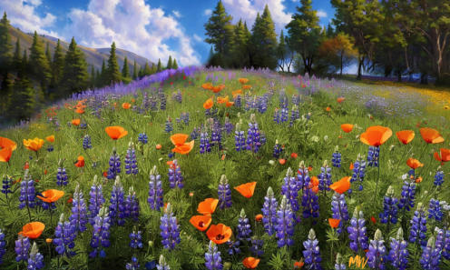 Lupine & Poppies